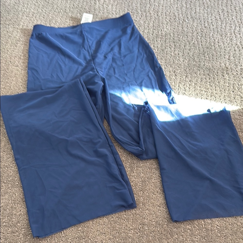 Blue Wide-Leg Pants